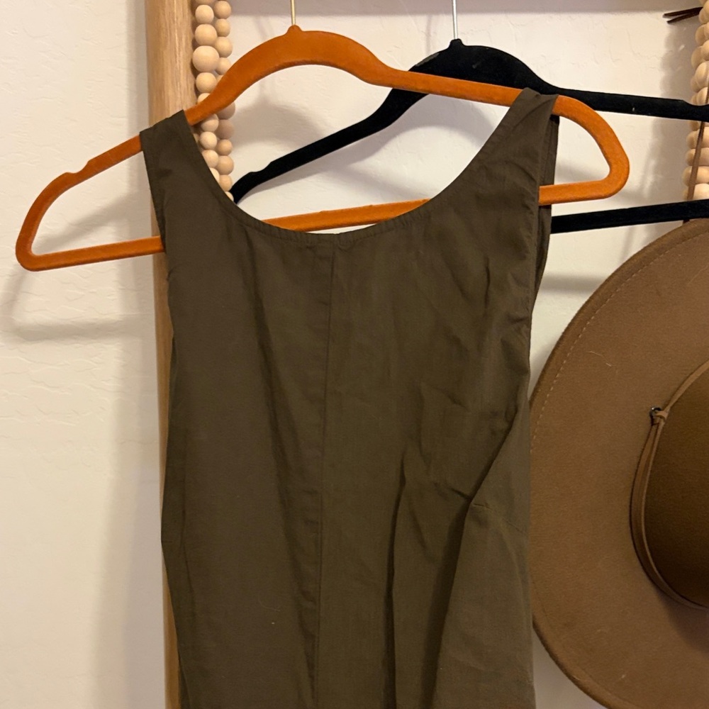 LACAUSA Olive Green Wide-Leg Sleeveless Jumpsuit - Picture 8 of 8